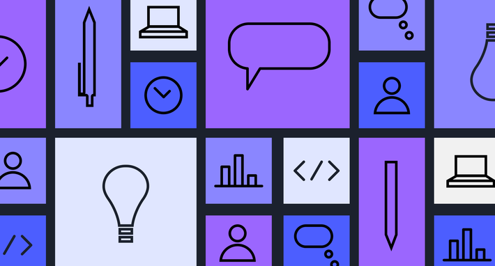 An illustration with an assortment of design-related icons.